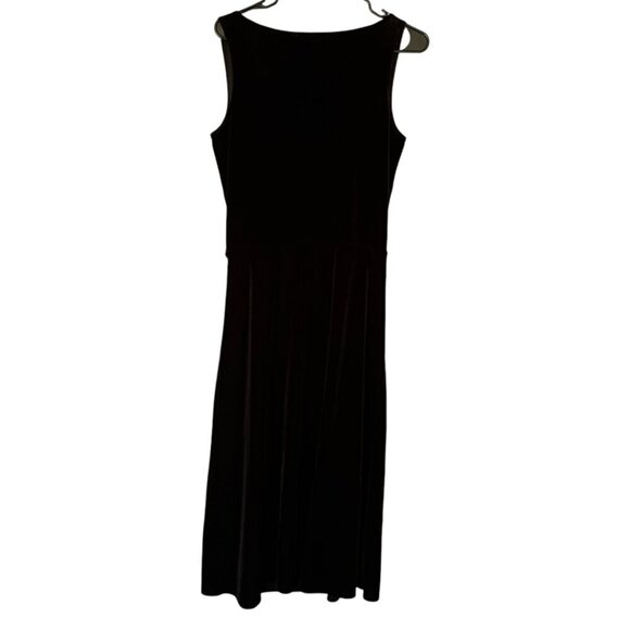 New York & Co Womens Velvet Wrap Midi Dress Size M Black Whimsigoth Noir Party - Picture 3 of 11